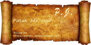 Patak József névjegykártya
